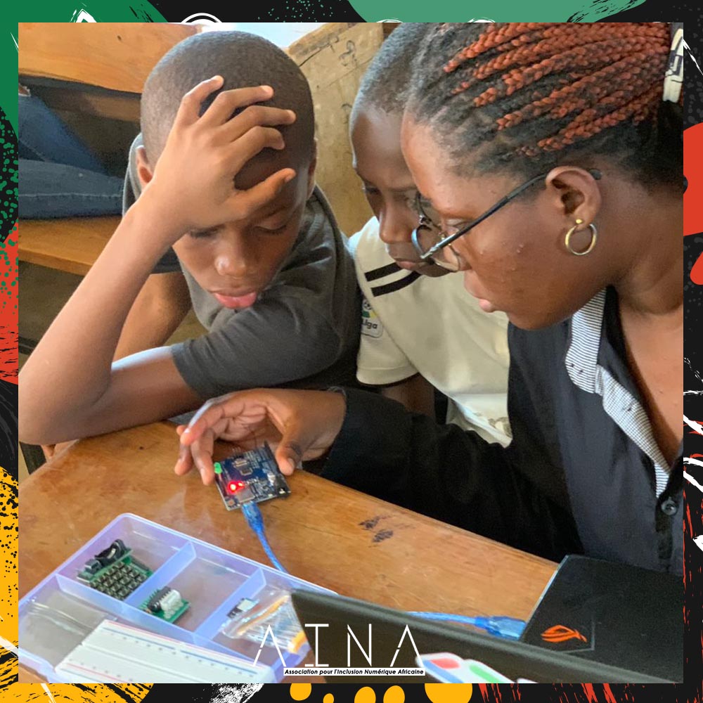 Young woman teaching Arduino